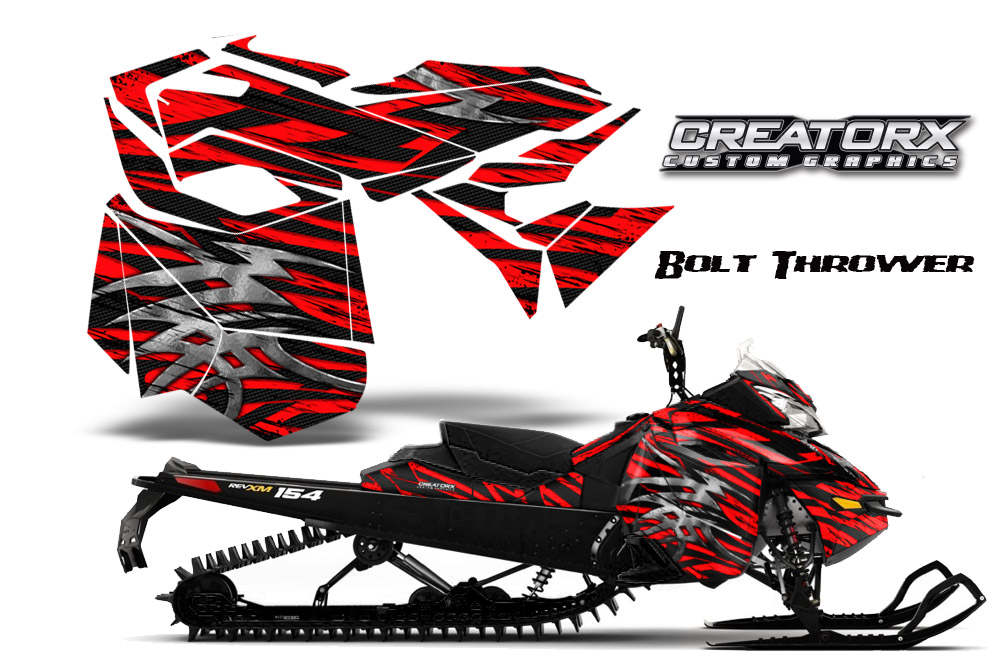 CreatorX Ski Doo REV XPスノーモービルSledグラフィックキットラップデカールBolt Throwerブルー